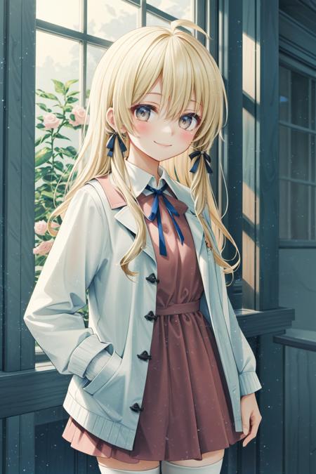 00138-2092928194-1girl,  blonde hair, long hair,pinafore dress, green house, indoor , naughty smile, inviting, hand in pocket, _white rose, moonl.png